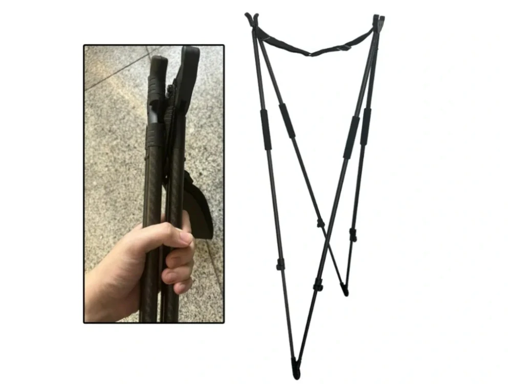 Střelecká hůl 4-nožka Carbon, nastavitelná střelecká karbonová hůl