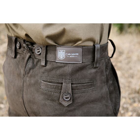 Kalhoty kožené hnědé Carl Mayer Rabenau Braun