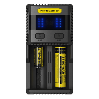 NITECORE SC2 digitální rychlonabíječka- dvě nezávislé pozice, nabíjí Li-Ion, Ni-MH, Ni-Cd, 12/230V